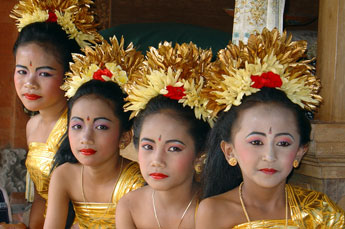 young Bali dancers in traditional costume
