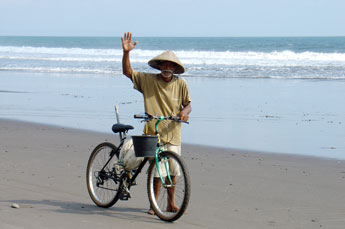 Old man on the beach in West Bali