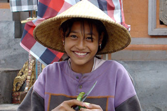 young village girl in Bali