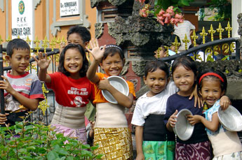 Children in a village Bali