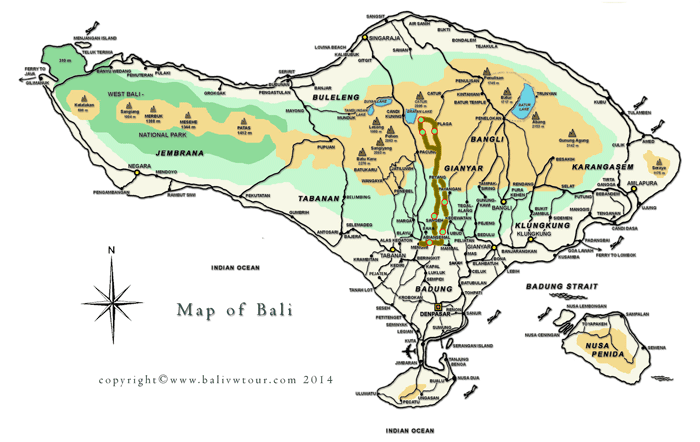 Route Map Tour 2 "The Hidden Bali"